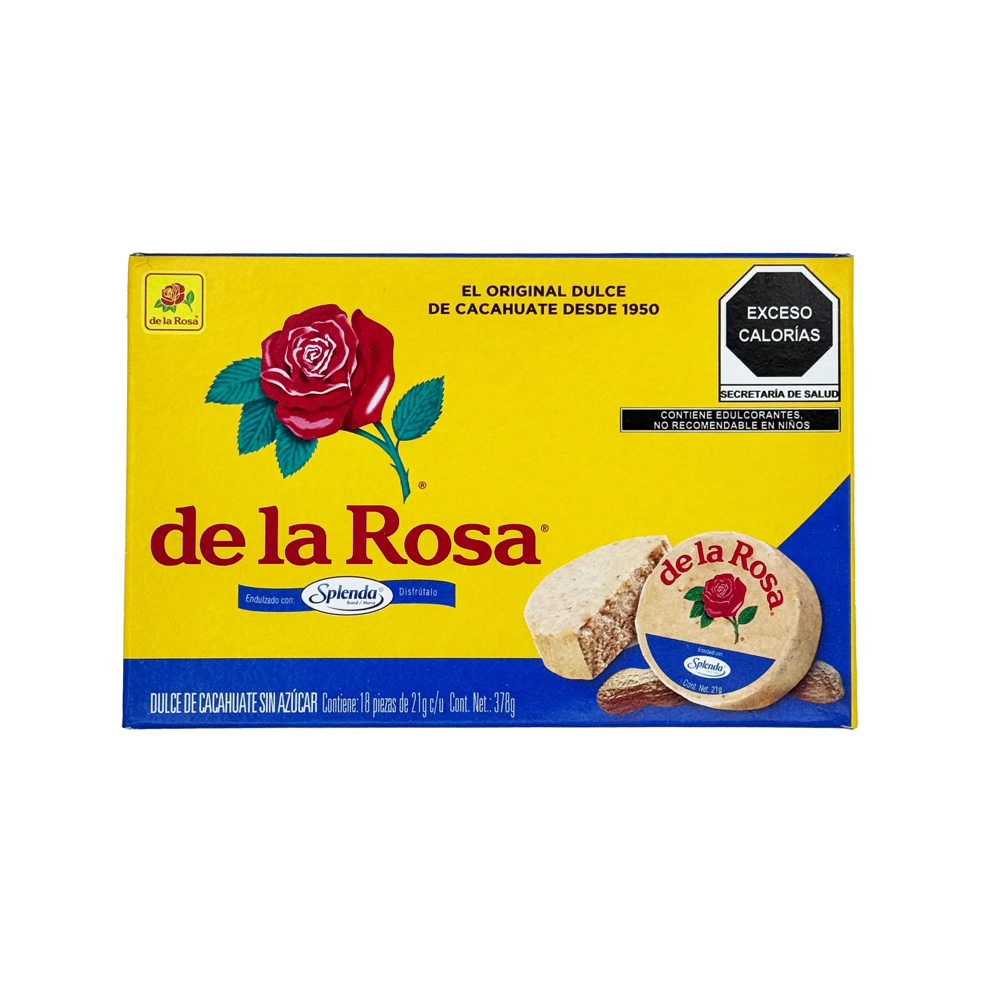 Mazapan Sugar-Free 18 Pack, Made with Splenda and Peanuts by De La Rosa Mexican Candy Dulces Mexicanos Sweet Bonbon Traditional Snack Mazapan Sugar-Free 18 Pack, Made with Splenda and Peanuts by De La Rosa Mexican Candy Dulces Mexicanos Sweet Bonbon Traditional Snack