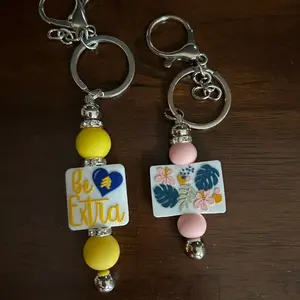 Beaded bar keychains
