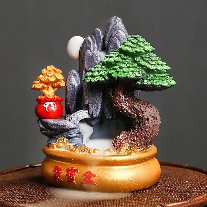 Backflow Incense Burner, Bakhoor Incense Burners, 1 Count Landscape Design Incense Holder, Desktop Decoration for Home Office, Home Decor Supplies, Home Fragrance Freshener