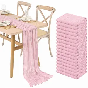 1/6/12/20 Pack Cheesecloth Table Runner 10FT Boho Gauze for Wedding Reception Graduation Party Baby Shower Bridal Shower Table Decor Wedding Table Setup Summer Table Setup Boho Wedding Decor Event Styling Mother’s Day Brunch #SummerVibes