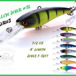 Walleye Diver #12 Series Crankbait Fishing Lure Walleye Diver #12 Series Crankbait Fishing Lure