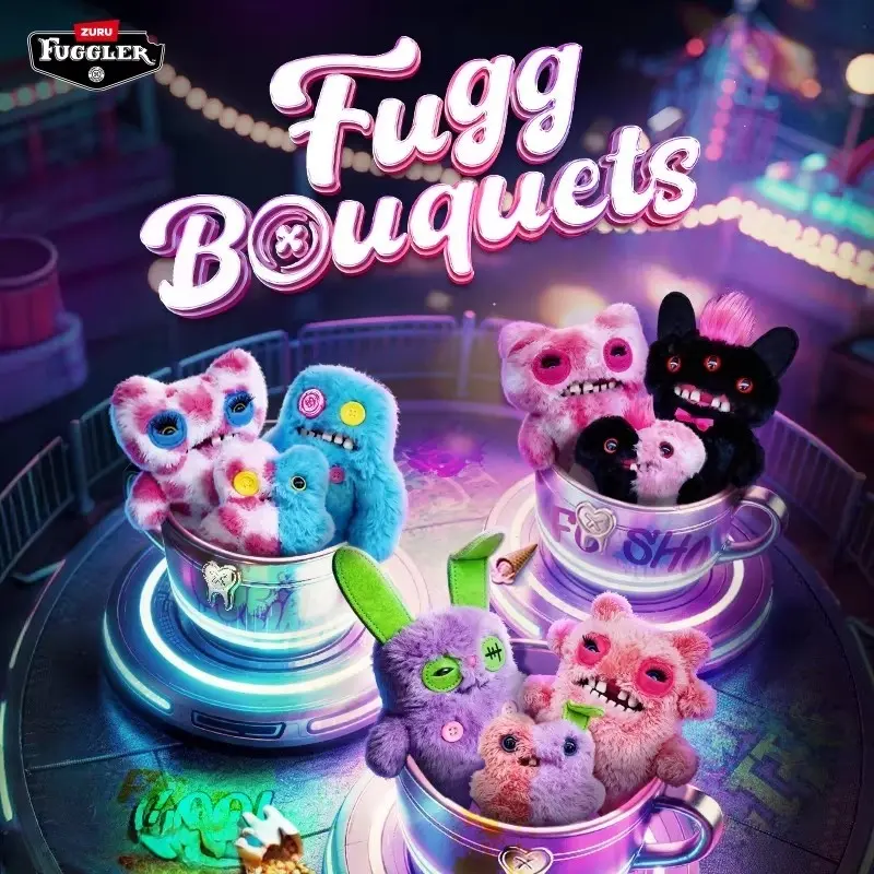 Fugglers Bouquet Series Ugly-Cute Teeth Monster Collectible Plush Toy Figurine Set, Soft Figures Combo for Collectors