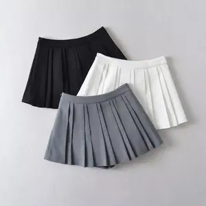 Women’s Fashion Pleated Versatile Flattering Mini Skirt Functional School Skirt