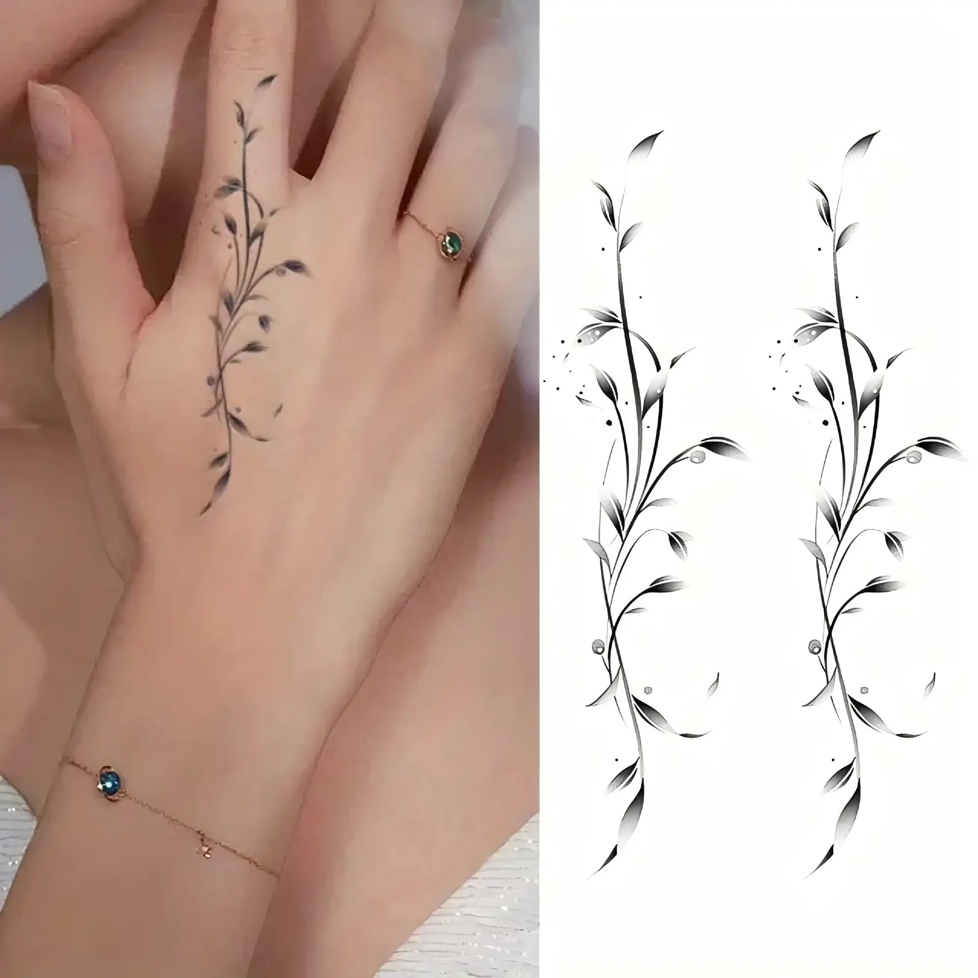 Women's Fashion Assorted Temporary Tattoos Set (8 Pcs) - Retro Black & Colorful Butterfly, Realistic Rose & Sunflower Designs, All Skin Body Decor for Women's Arms, Wrists, Sticker Shopping