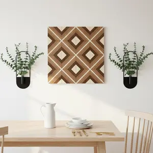 2 Pack Metal Wall Mounted Plant Holder for Dried Flowers, Minimalist Geometric Vase for Modern Home Decor, Space Saving Wall Planter