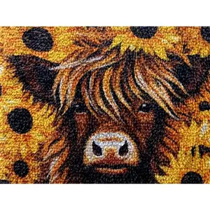 lock hook set, door latch hook, carpet DIY set, color pre-printed pattern design, segmental embroidery crochet craft, suitable for adults and beginners crochet set, home decoration foot mat, handcrafted festive atmosphere floor mat 15in*20in  38cm * 52cm