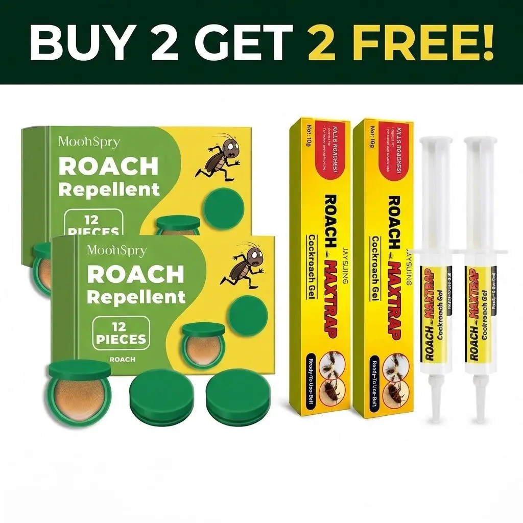 Buy 2 Get 2 Free, Cockroach Gel Bait Roach Killer, Indoor Outdoor Pest Control for German & American Roaches with Plunger & Precision Tip household items