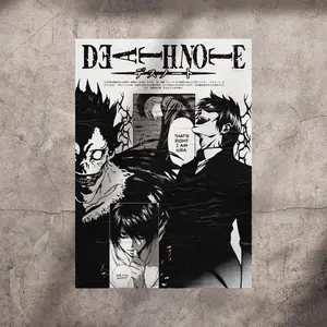 Death Note Anime Poster - Ryuk L Kira Poster Anime Art Print