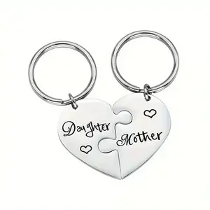 2PCS Forever Love,Mother & Daughter Heart Puzzle Keychain ,Mother's Day Gift,Perfect Gift for Mom or Daughter