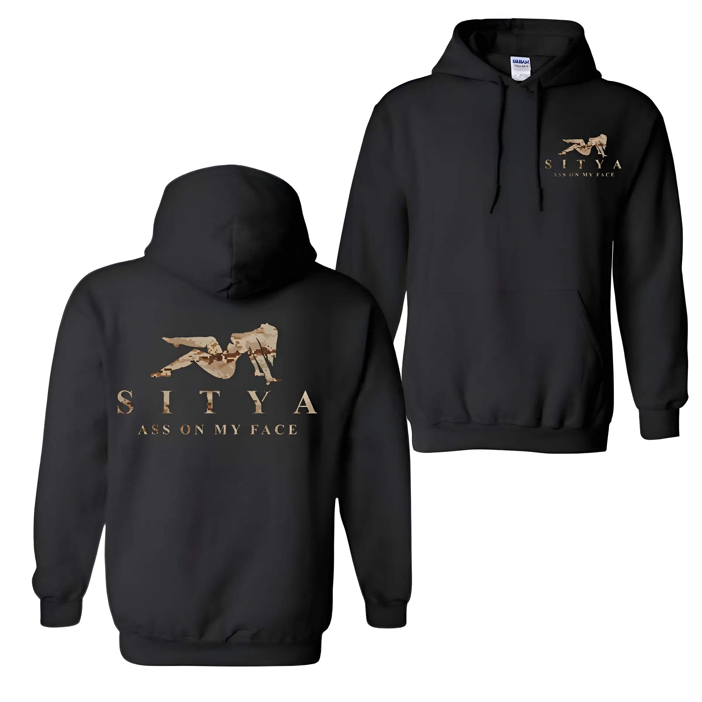 SITYA Desert Camo Hoodie, Sweatshirt, T-Shirt, 2 Sides Print Unisex Sweater for Outdoor Activities - Sweaters, Menswear Pullover Streetwear