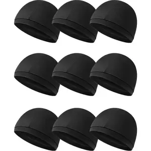 9 Pieces Cooling Skull Caps Helmet Hard Hat Liner Bald Cap Sweat Wicking Running Beanie Cycling for Men Women