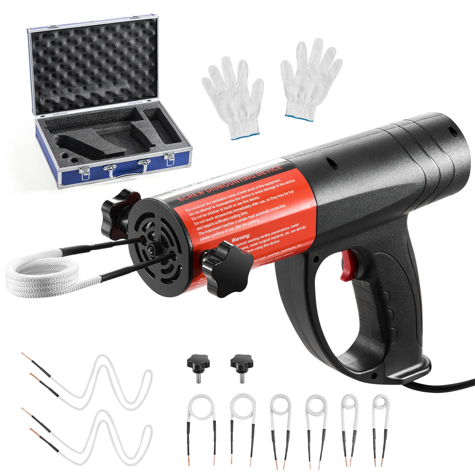 【summerfinds】VEVOR Induction Heater Bolt Removal, 1500W 110V Magnetic Induction Heater Kit, Handheld Nut Buster Tool, Mini Heating Machine for Rusty Screw Removing, Car Garage Repairing Tools with 8 Coil and Box, Specialty Mechanic Tools