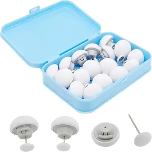 20PCS Safe Locking Duvet Pins Clips with Storage Box, Easy to Use Double Sided Pin Fasteners for Duvet Covers Quilt Cushions Curtains White