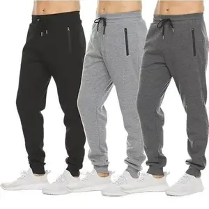 3-Pack: Men’s Fleece-Lined Slim-Fit Casual Tech Jogger Sweatpants with Zippered Pockets