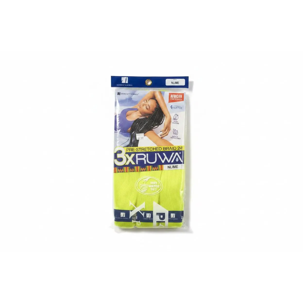 X-Pression RUWA 3X Pre-Stretched Synthetic Fiber Braiding Hair Extensions - 24 in, Color NLime