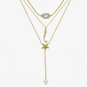 EVRY JEWELS Gold or Silver Plated Women's Coastal Mermaid 3 Piece Bundle Bundle