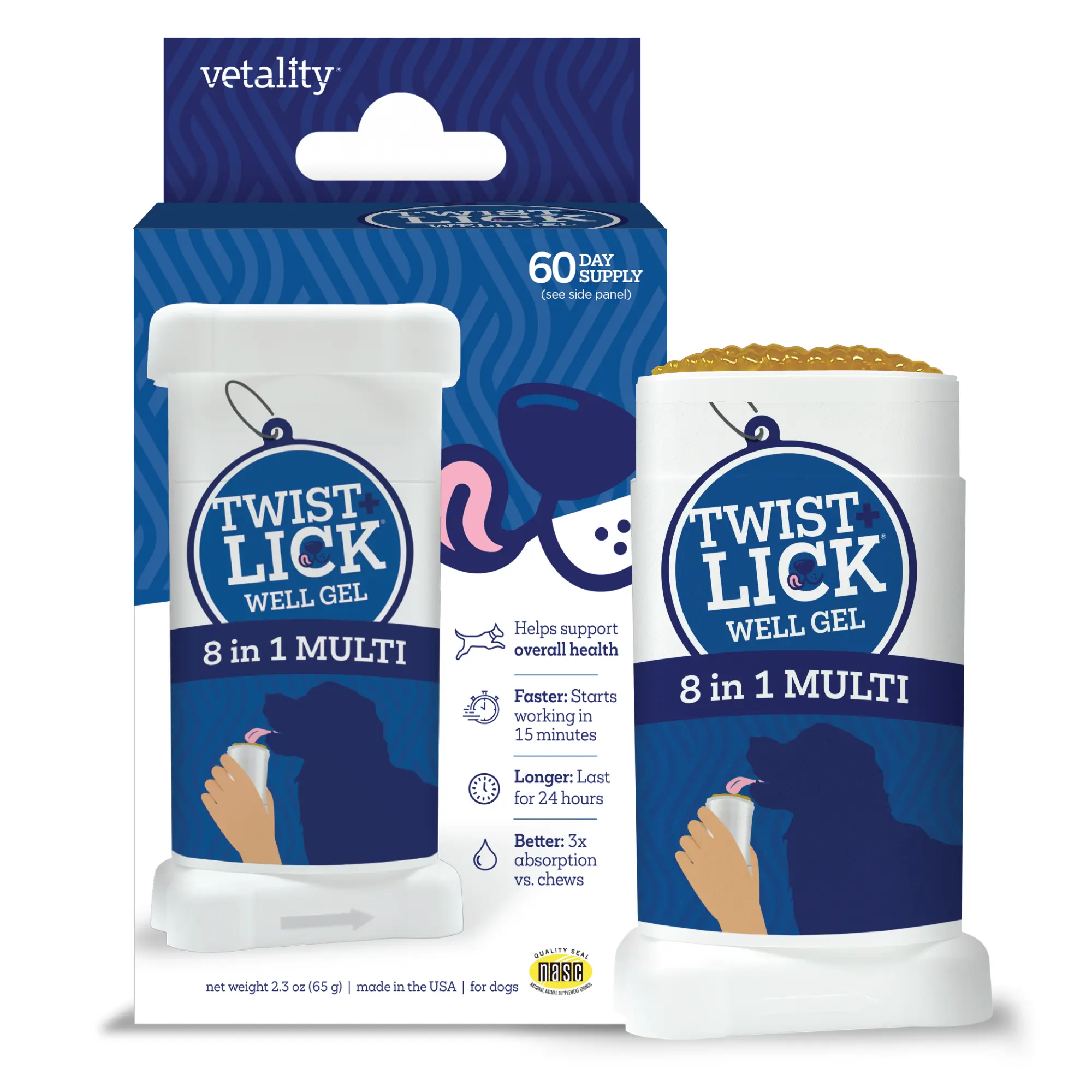 Vetality Twist+Lick Well Gel 8 in 1 Multi Treats Supplements