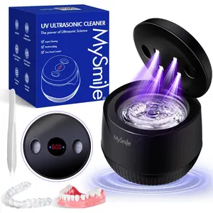 MySmile Ultrasonic Retainer Cleaner Machine - 45kHz Deep Cleaning for Aligners, Dentures, Night Guards & Jewelry