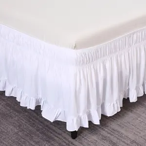 Solid Color Bed Skirt, 1 Count Modern Simple Bed Skirt, Halloween Decor Dustproof Bedding for Home Bedroom Hotel Dormitory, Bedroom Accessories