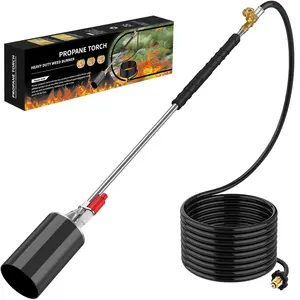 Propane Torch Weed Burner Kit,Blow Torch High Heat Outpu Heavy Duty Flamethrower with Self Igniter and 10FT Hose Hose for Weeding,Roof Asphalt,Ice Snow,Road Marking,Charcoal