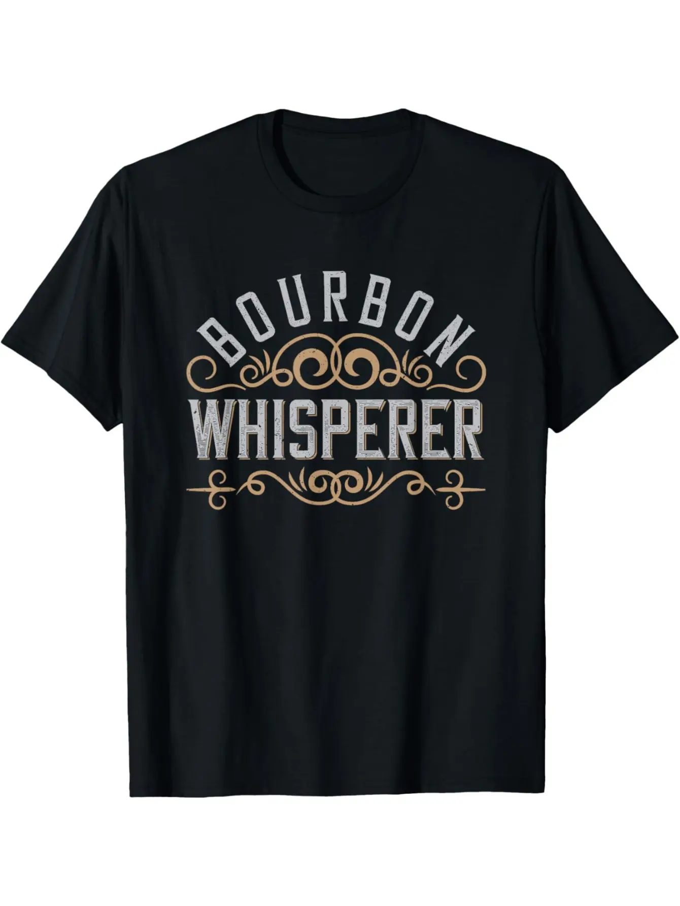 Men's Bourbon Voice Funny Whiskey Graphic T-Shirt - 220g Heavy Cotton, Short-Sleeve, Round Neck, Soft, Breathable, Classic Cut, Casual Tops for Party, Machine Washable, S, 2XL, 3XL, 4XL, 5XL, Humor Text