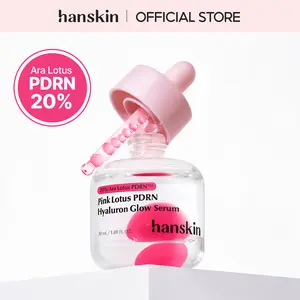Hanskin Pink Lotus PDRN Hyaluron Glow Serum 30ml - Ultra-Low Molecular Formula with 200,000 PPM for Skin Renewal & Elasticity - Gentle Vegan PDRN