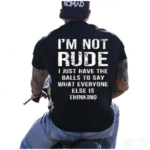 I'm Not Rude I Just Have the Balls to Say What Everyone Else Is Thinking Print Men's Hoodie, Casual Graphic Sweatshirt