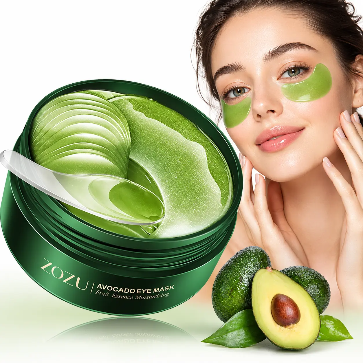 [ZOZU] Green Cosmos 24k Under Eye Patches - 30 Pairs - Under Eye Mask for Eye Care,Hydrating Moisturizing Eye Mask Patch Under Eye Patches for Dark Circles and Puffiness,eye patches for dark circles,night use eye mask,golden eye mask,eye bag care
