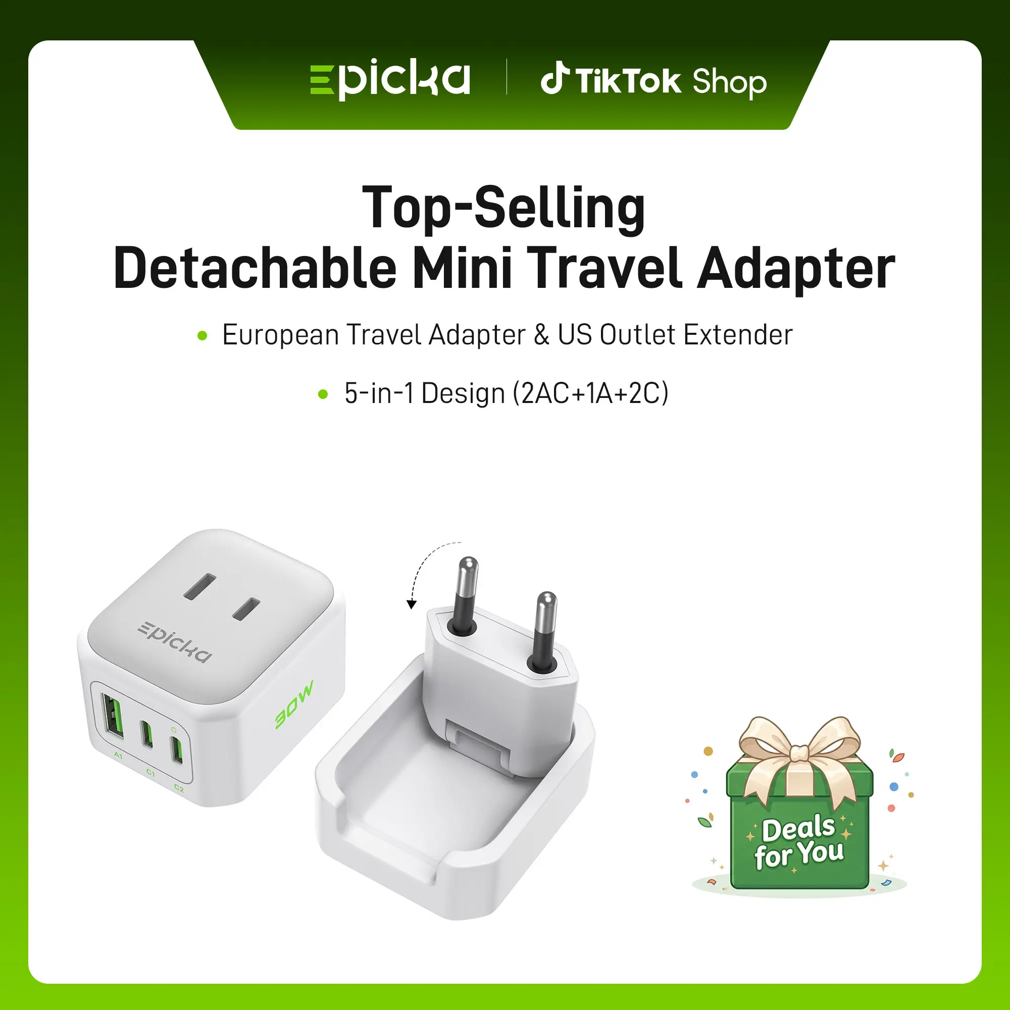 Hybrid Mini 30W Fast Charging Travel Adapter