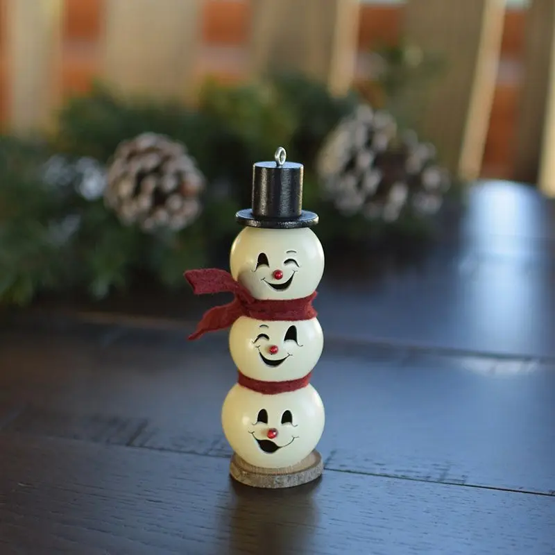 Hand-Crafted Tiered Snowman Gourd - Lil Blake - Winter Decor