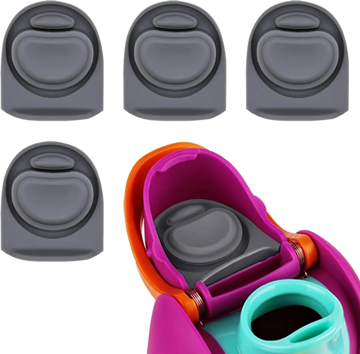 4pcs Replacement Silicone Stopper Seal Compatible with FreeSip 24oz 32oz,Water Bottle Lid Insert Cap Rubber Seal Parts for 16/19/24/32/40oz Spout Gasket Mouthpiece Accessories H3A1