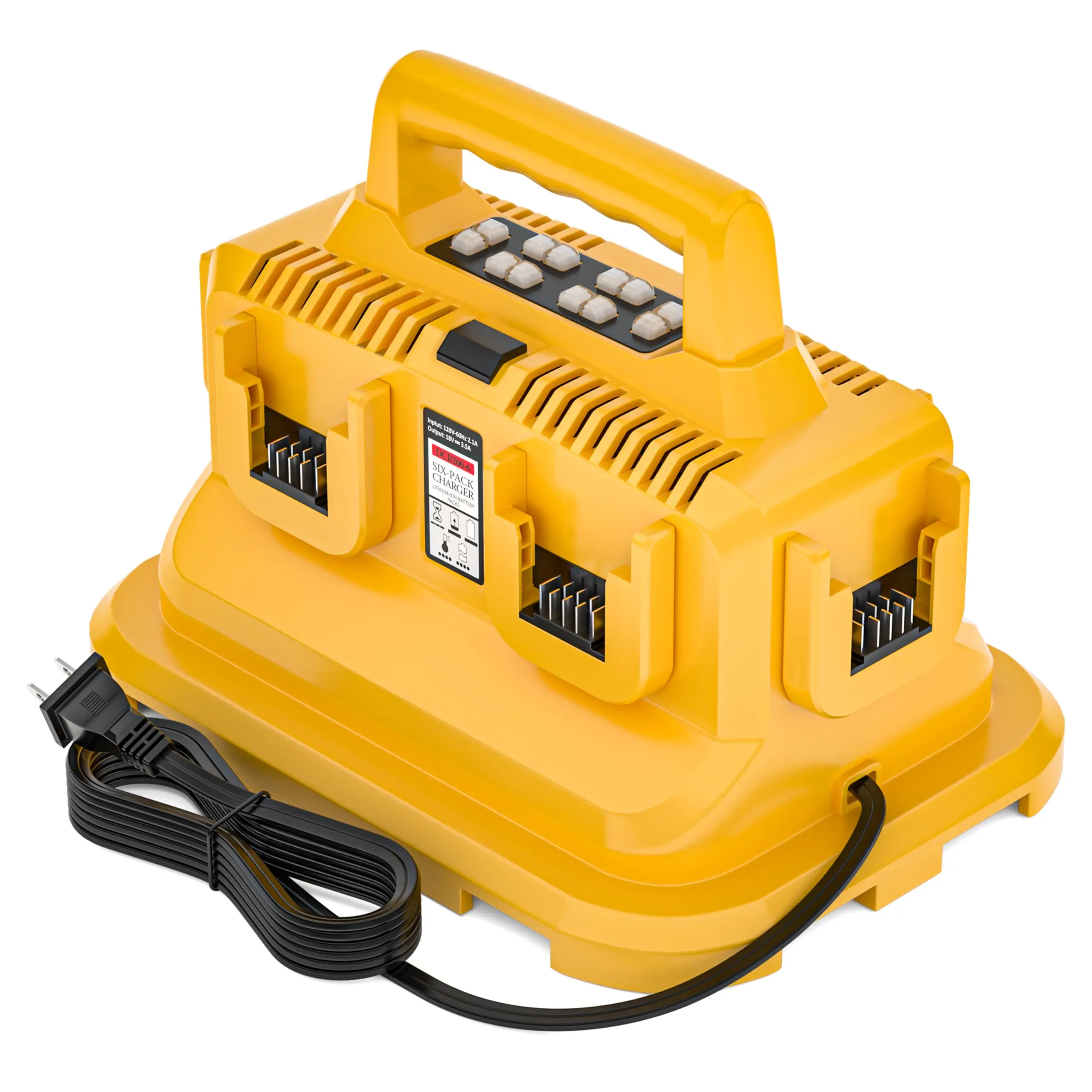 【Simultaneously Charging】6-Ports Rapid Battery Charger Station,Replacement for Dewalt Flexvolt 20V/60V Battery Charger,Compatible with Dewalt 20V/60V Flexvolt Battery DCB200 205 606 609 612 615