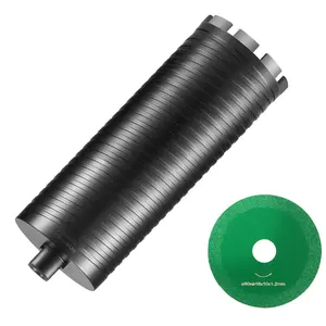 【Summervibes】VEVOR Core Drill Bit, 4" Wet/Dry Diamond Core Drill Bits for Brick and Block, Concrete Core Drill Bit with Pilot Bit Adapter and Saw Blade, 9.5" Drilling Depth, 5/8"-11 Inner Thread, Laser Welding