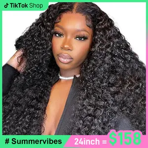FORGIRL FOREVER 13x4 Kinky Curly Lace Front Wig Pre Plucked Afro Deep Curly Human Hair HD Transparent Lace Frontal Glueless Wig With Natural Hairline #Summervibes