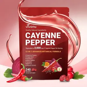 （Flash Sale 4-pack） Cayenne Pepper Softgels Supplement, Supports Leg Vein, Heart and Blood Vessel Health, with Vitamin E D3+K2 and Extracts of Grape Seed, Hawthorn, Beetroot and Others (240 Softge /1 Bag) SummerVibes