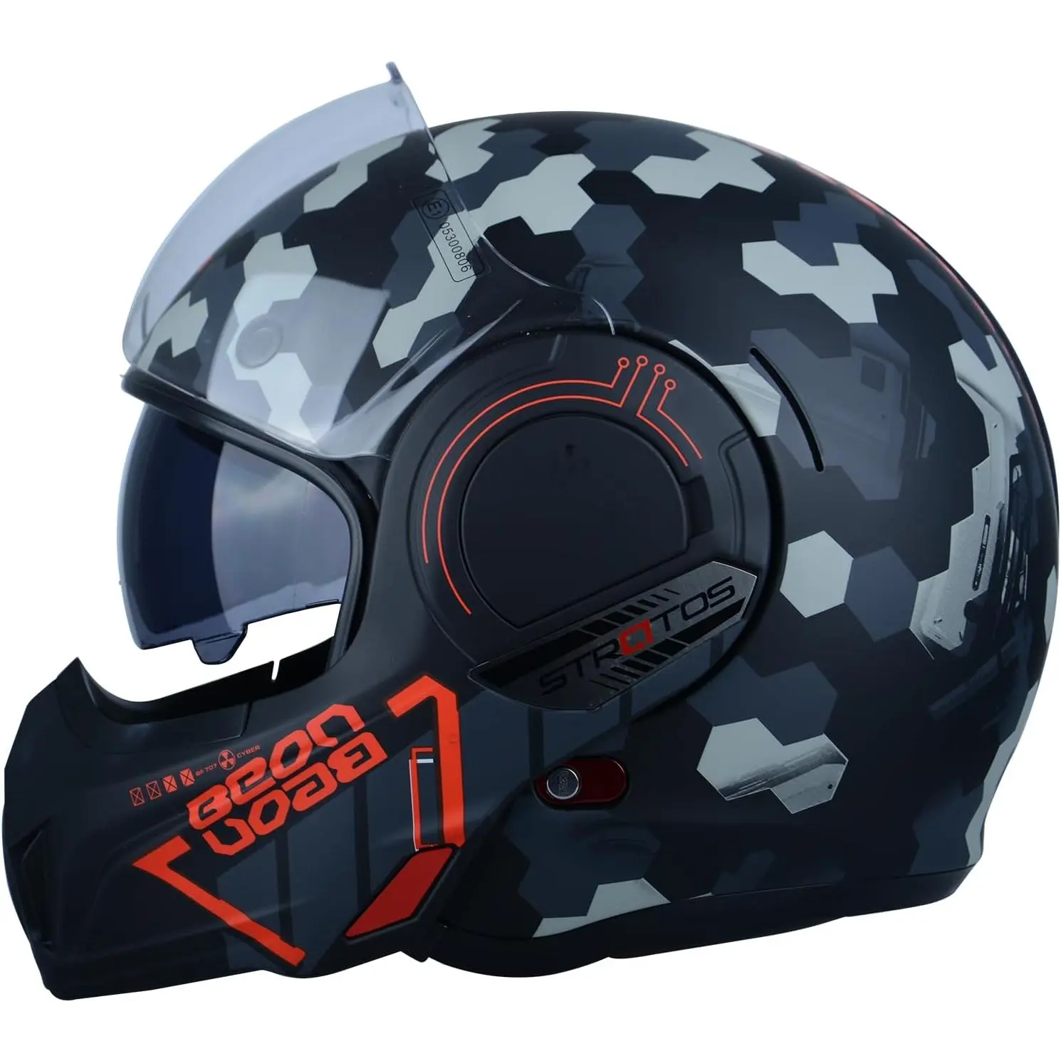DOT Approved Adult Men's Full Face Modular Pilot Helmet - 180° Reversible Chin Guard, Hard-Shell Shock-Resistant, Non-Fog Visors, Sun Protection, Wear-Resistant Outer Shield, for Short-Distance Street Cruise, m