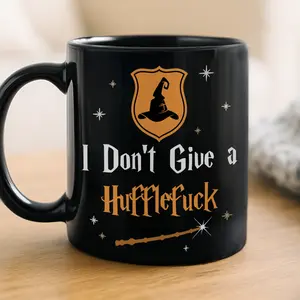 Judywin Talk - Funny Wizard House 11oz/15oz Ceramic Mug, I Don’t Care, Snarky Ravencrap Hufflefudge Gryffindamn Slythersnark Quote, Sarcastic Magic Gift for Fantasy Nerds