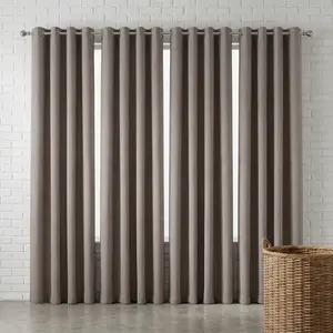 4-Piece Linen Blackout Curtains, Summer Style Thermal Insulated Breathable Lightweight Cooling UV Privacy Drapes with Metal Grommets for Easy Hanging in Bedroom, Living Room, 4-Piece Set Curtains