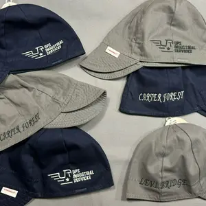 Personalized Embroidered Fitted Cotton Welding Caps for Work Wear - Unisex