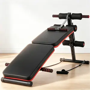 8-in-1 Adjustable Sit Up Bench, Foldable Multifunctional Workout Bench Press for Home Gym, Ab Exercise Bench with Spring Handle Cable Fly & Elastic Ropes for Full Body Strength Training summervibes Home Gym Equipment foam roller