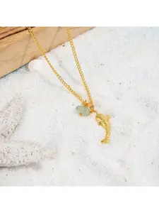 Stainless Steel Fashion Beach and Ocean Theme Personalized Shark Natural Stone Necklace Jewelry Accessories Starfish Necklace