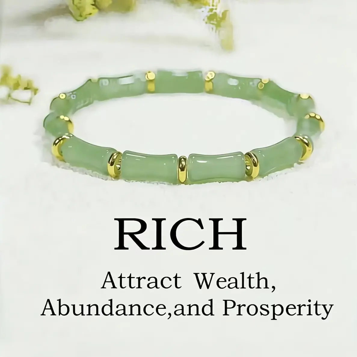 B Green Bamboo Jade Bracelet - Auspicious Spiritual Jewelry for Birthdays, Business Meetings, Career Advancement, Attracts Wealth, Casual, Chinese-Style, Daily, Dongling Stone Jade, Easy To Put On And Take Off