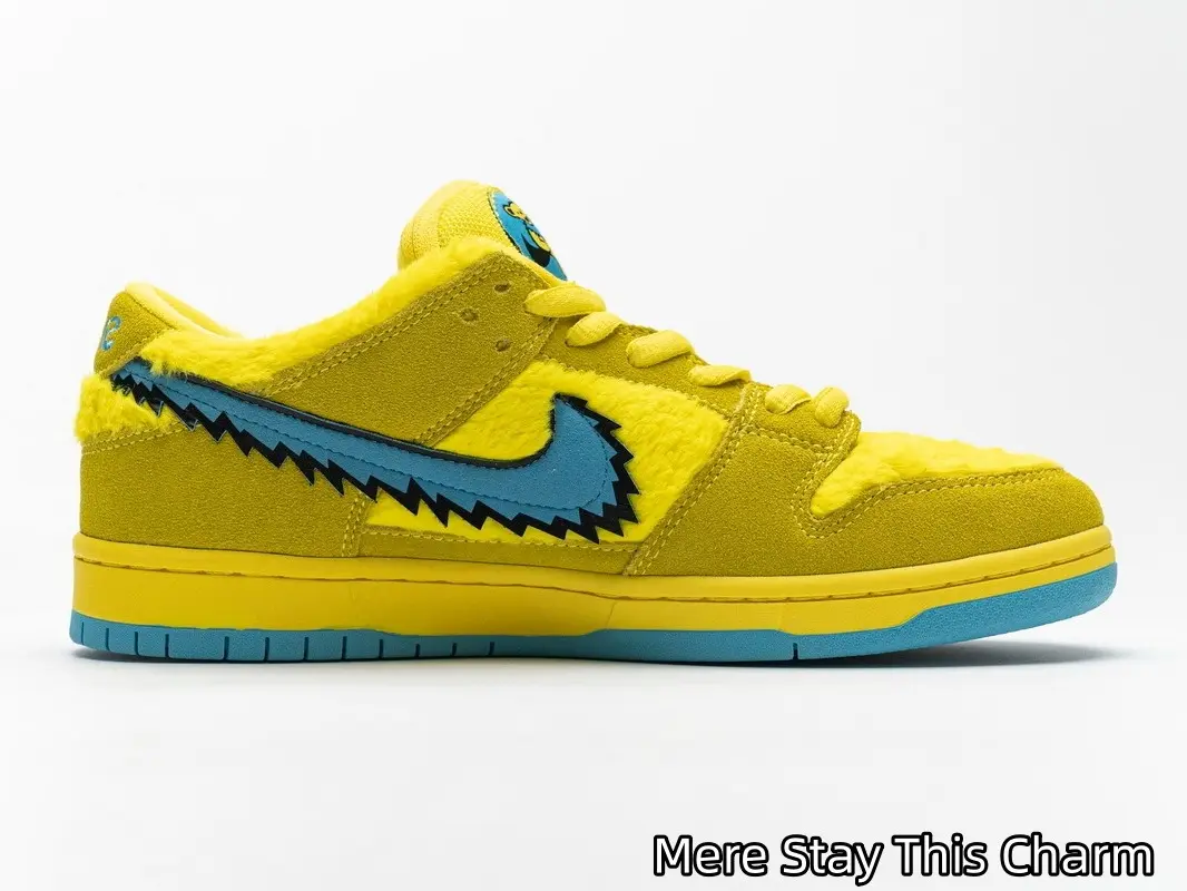 Full Fluffy Plush Flat Skateboard Sneakers | Whole Fuzzy Woven Plush Material, Bright Yellow Fur Body With Jagged Blue Logo Trim | Slip Resistant Solid Royal Blue Color Block Rubber Bottom | Multi-Scene Daily Walking & Skate Casual Footwear