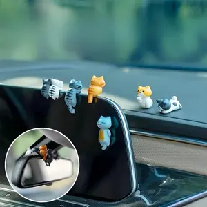 Cute Cartoon Cat Design Car Ornament, Car Interior Decoration, Car Interior Accessories for Women & Girls, Car Trinkets