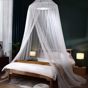 Mosquito Net Bed Canopy for Girls, Full Queen King Twin Size Ceiling Dome Mosquito Netting Tent, White Princess Decor for Baby Crib Kid and Adult Beds