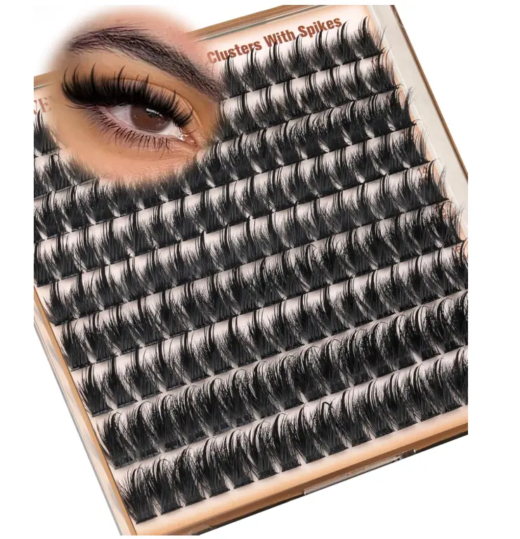 Goddvenus Manga Lash Clusters With Pre-made Spikes Wispy Cluster Eyelash Extensions Fluffy Anime Eyelashes Clusters Reusable Faux Mink Fairy Individual Lash Extension (D Curve 12-18mm 153 pcs)