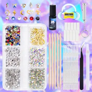 DIY Gems Kit Teeth Jewelry Starter Kit with Glue Light and Tools for Crafting Unique Tooth Gems Fashionable and Fun Oral Retainer Box Stainless Wire Brace