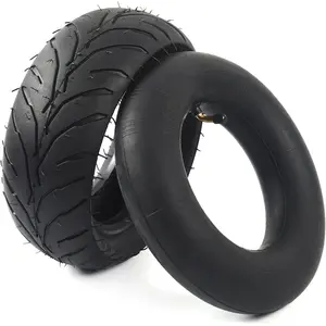 Universal Replacement Rear 110/50-6.5 Tire and Tube Set for Most 38cc, 47cc, and 49cc Mini Pocket Bikes-Compatible with MTA1/MTA2, GP-RSR, etc. - Angled Valve Stem for Easy Inflation