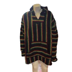 Baja Mexican Hoodie With Pocket , Organic Cotton Iguana Jacket, Jacket For Unisex, Spring Fall Hoodie, Rasta  Baja Hoodie, Jacket with Hood