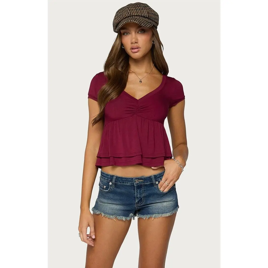 Edikted Women's Fontene Layered Babydoll Top